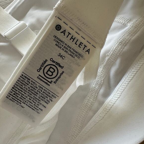 Athleta Invincible Sports Bra White 34C NEW - Picture 6 of 9